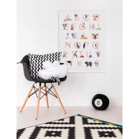 Animal Kingdom ABC's - Pink Canvas Wall Art