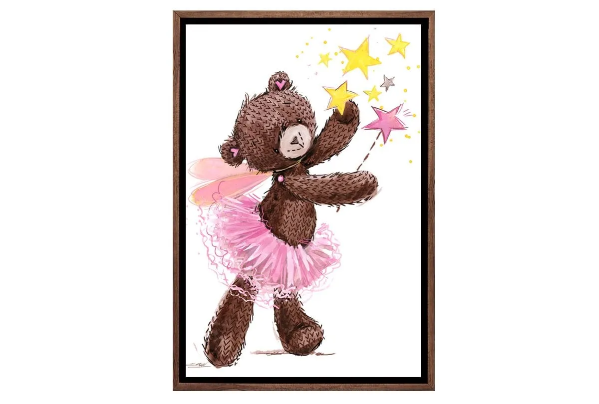 Ballet Bear Fairy | Canvas Wall Art Print