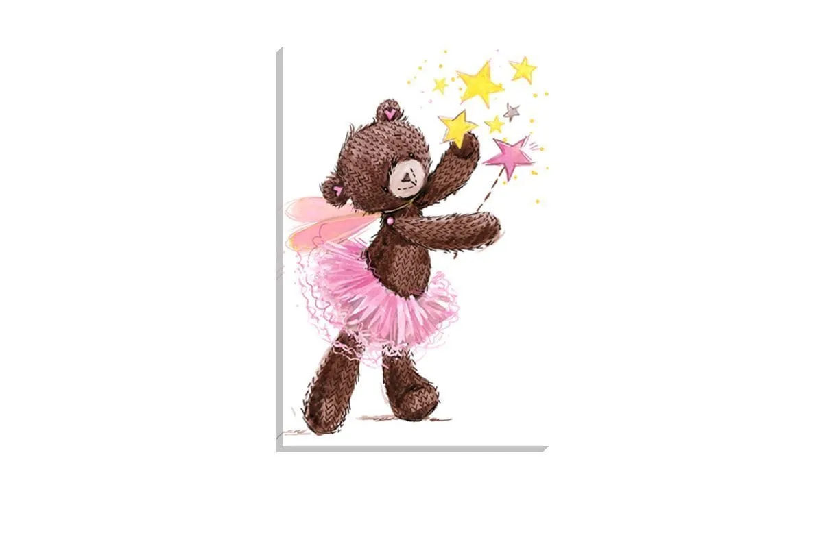 Ballet Bear Fairy | Canvas Wall Art Print