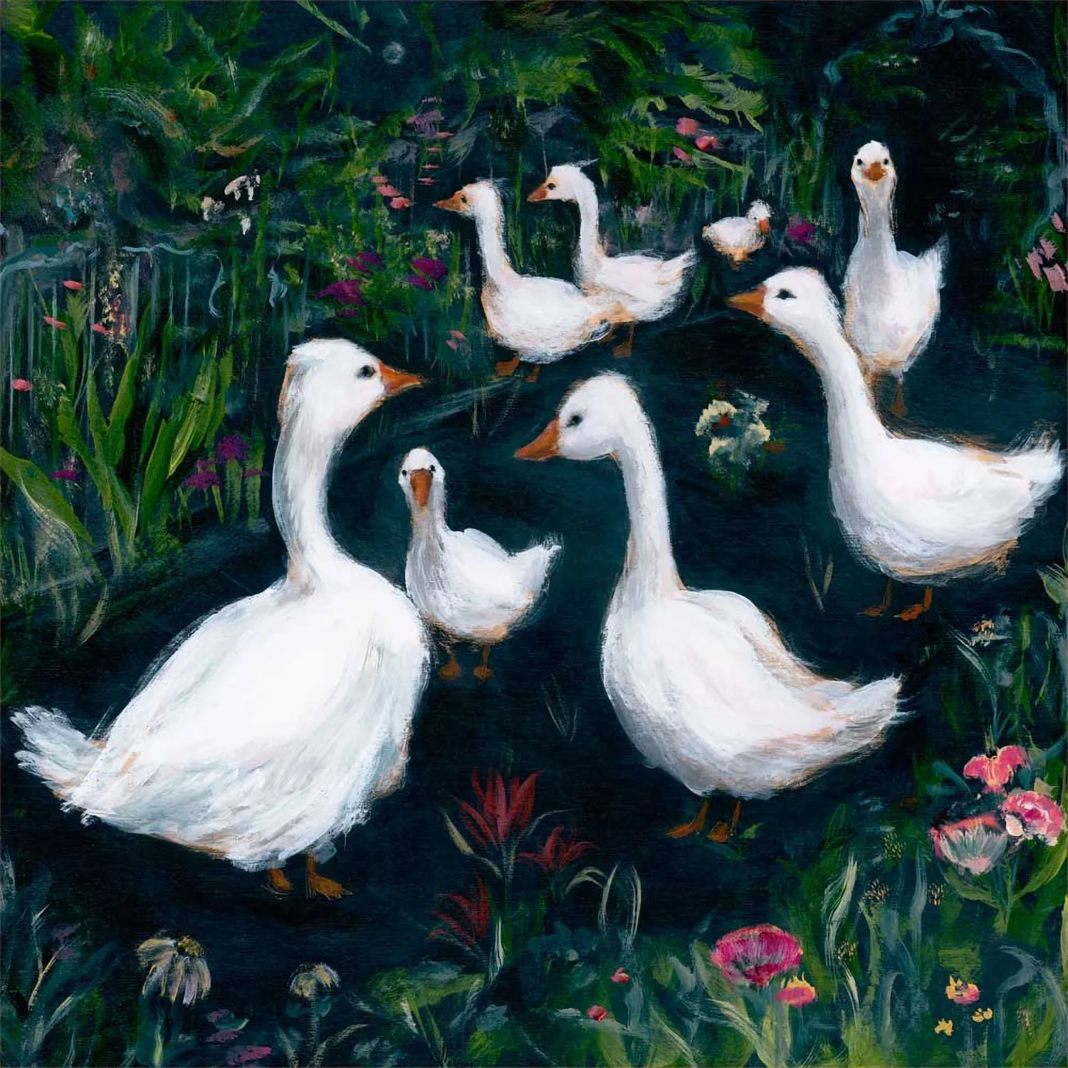Barcelona Geese Canvas Wall Art