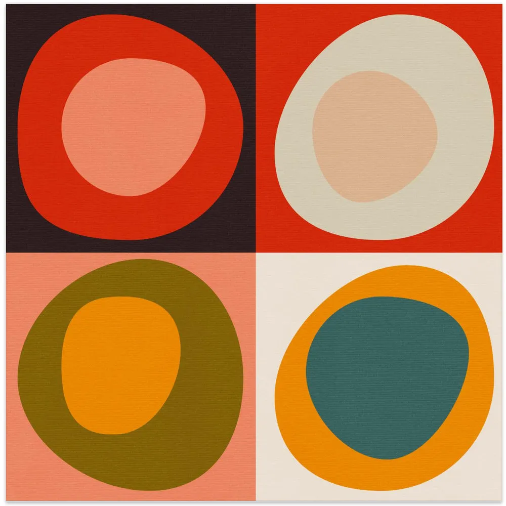 Bauhaus Modern Bold 2 - Square Stretched Canvas, Poster or Fine Art Print