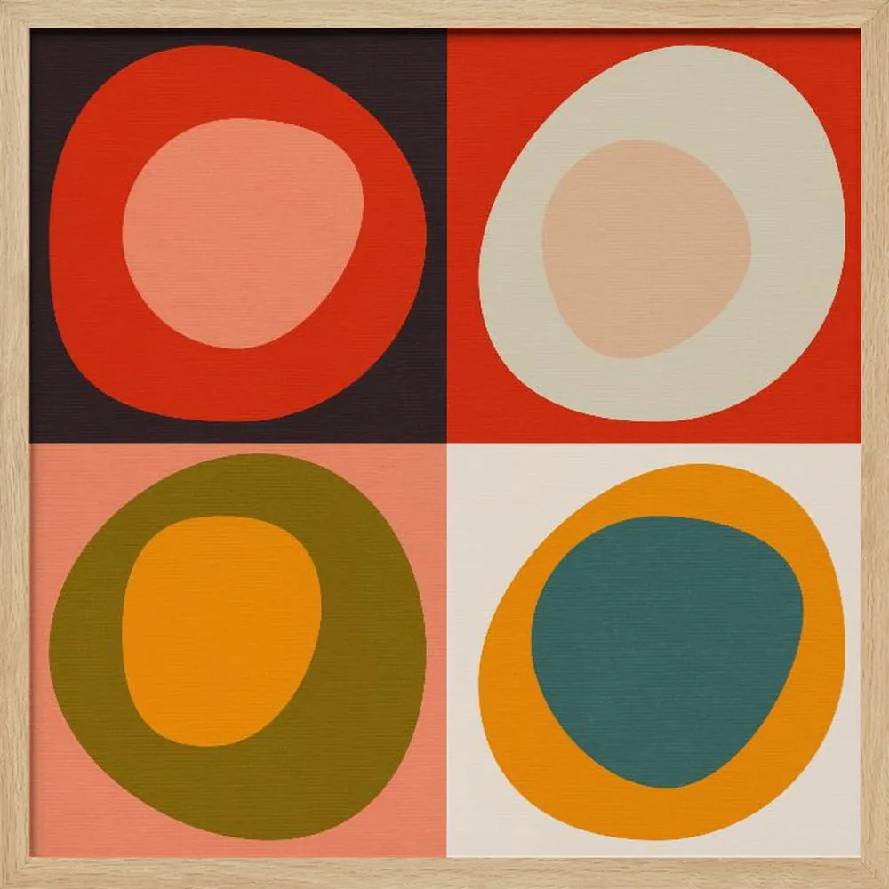 Bauhaus Modern Bold 2 - Square Stretched Canvas, Poster or Fine Art Print