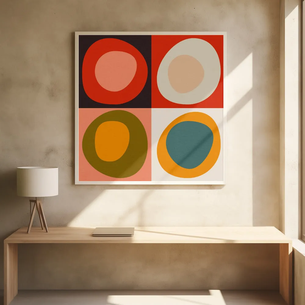 Bauhaus Modern Bold 2 - Square Stretched Canvas, Poster or Fine Art Print