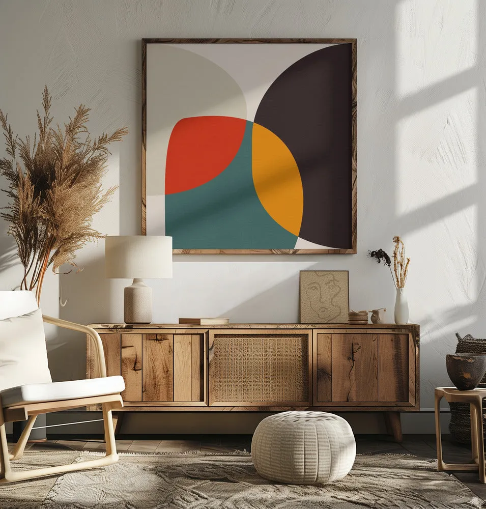 Bauhaus Modern Bold 3 - Square Stretched Canvas, Poster or Fine Art Print