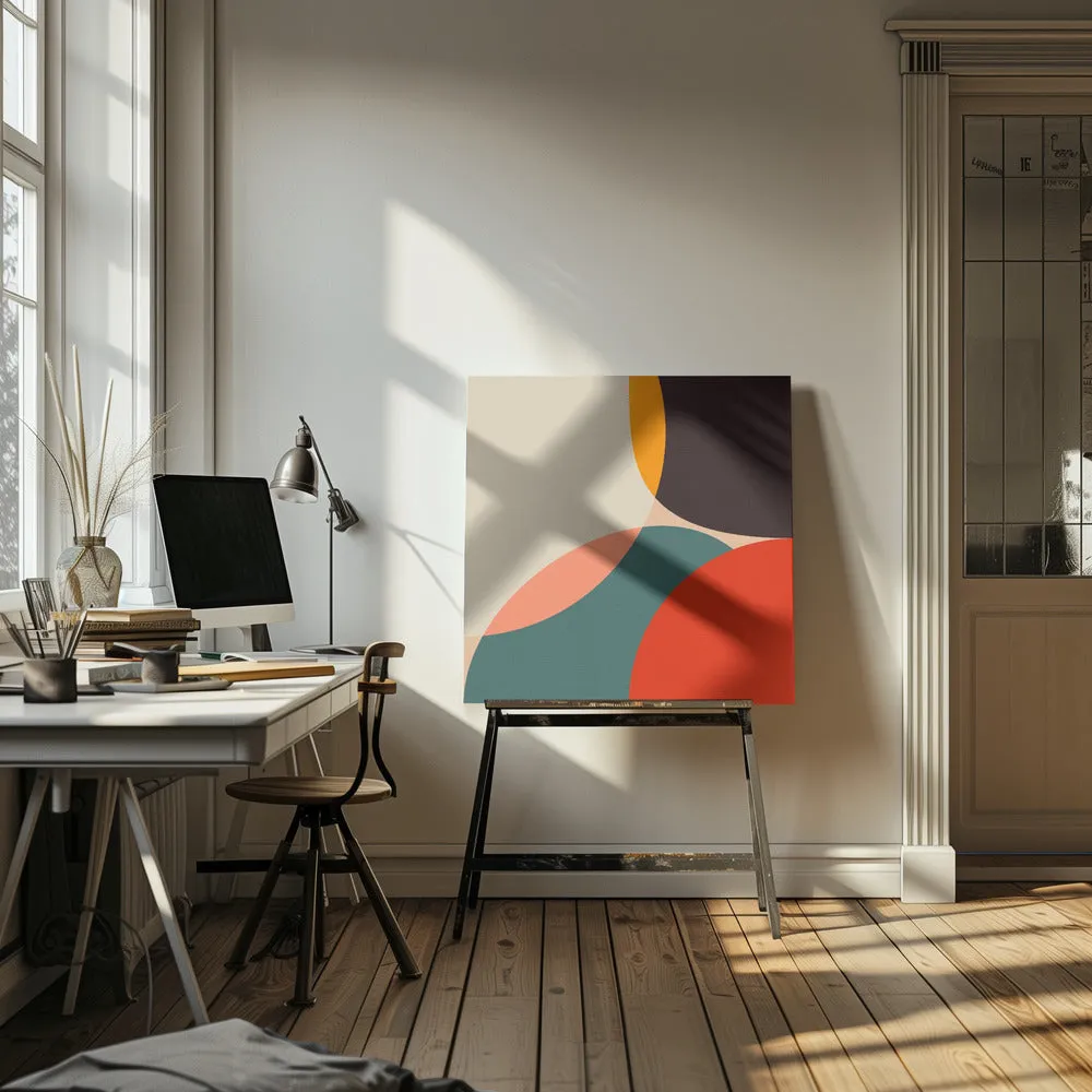 Bauhaus Modern Bold 4 - Square Stretched Canvas, Poster or Fine Art Print