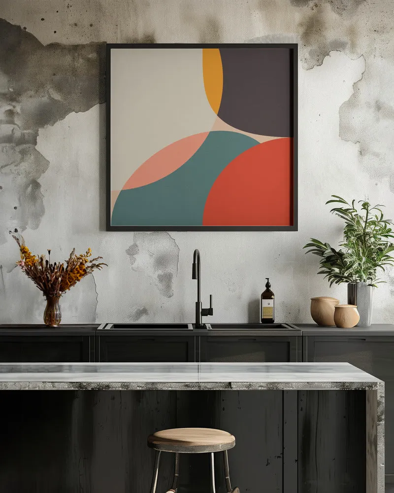 Bauhaus Modern Bold 4 - Square Stretched Canvas, Poster or Fine Art Print