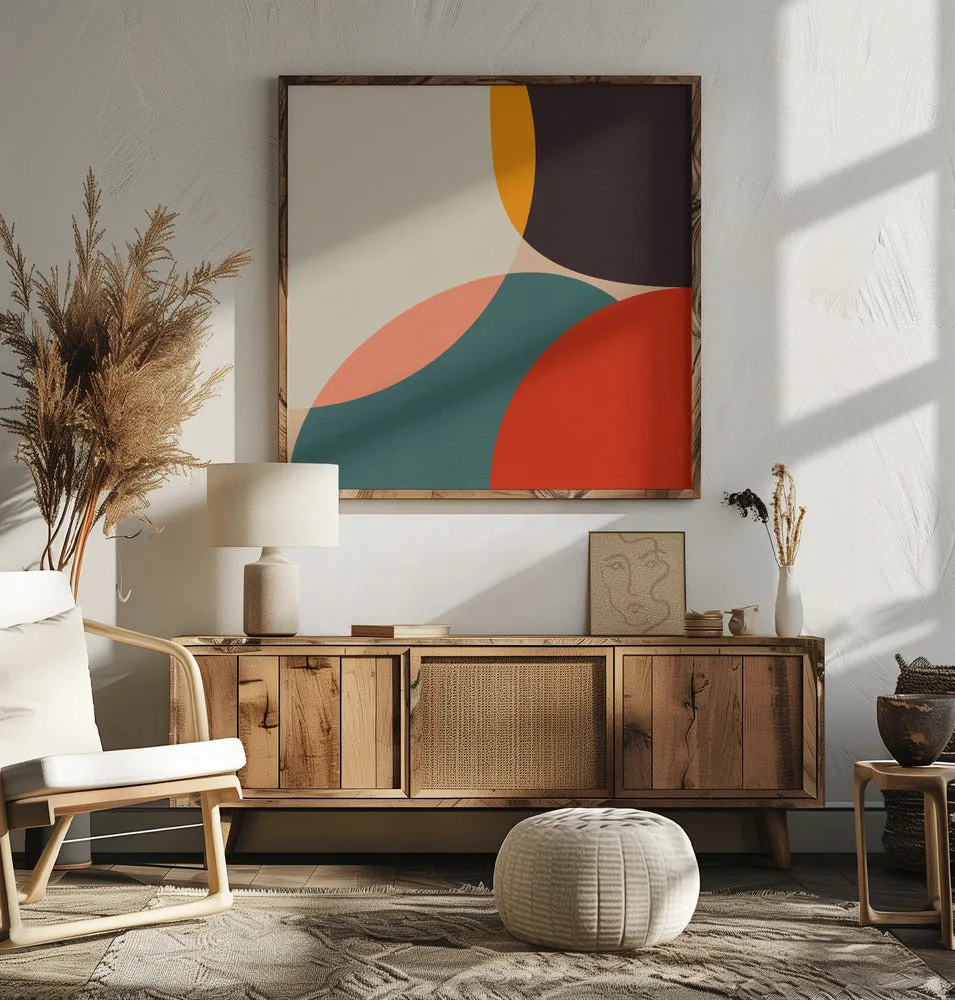 Bauhaus Modern Bold 4 - Square Stretched Canvas, Poster or Fine Art Print
