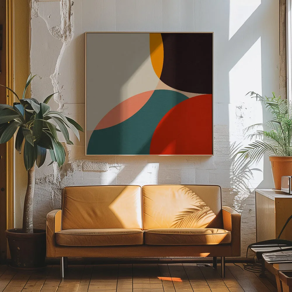 Bauhaus Modern Bold 4 - Square Stretched Canvas, Poster or Fine Art Print