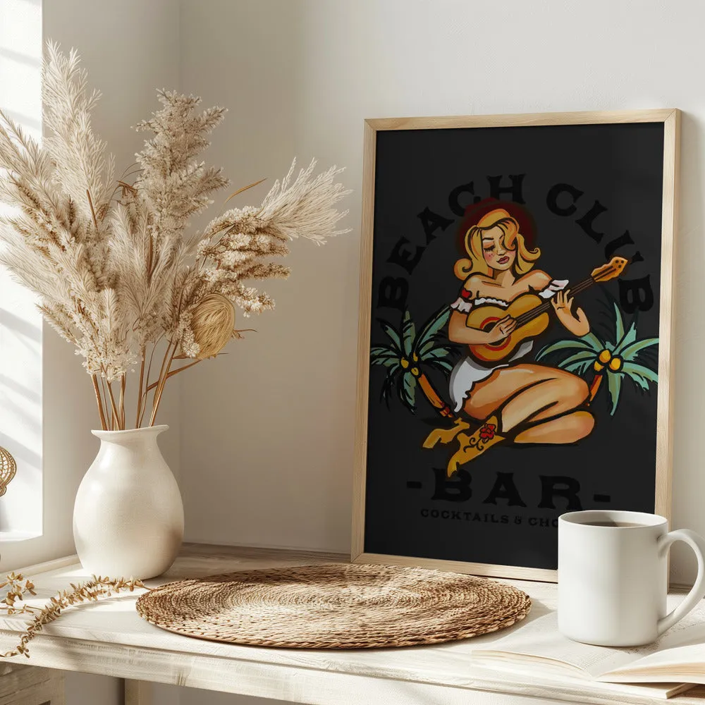 Beach Club.png - Stretched Canvas, Poster or Fine Art Print