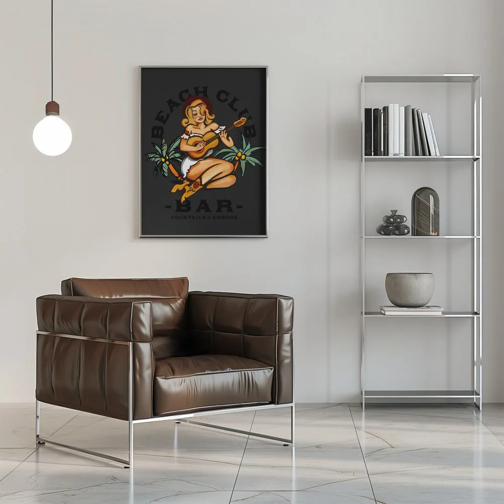Beach Club.png - Stretched Canvas, Poster or Fine Art Print