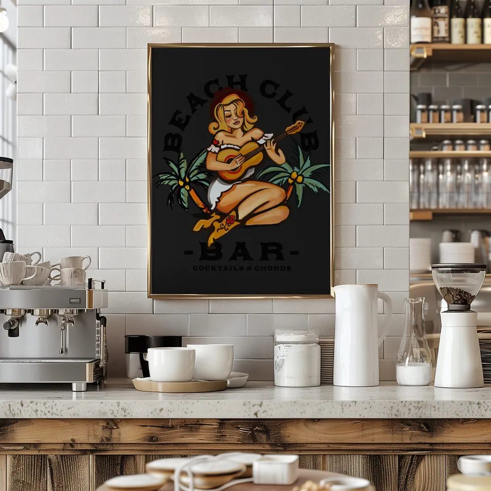 Beach Club.png - Stretched Canvas, Poster or Fine Art Print