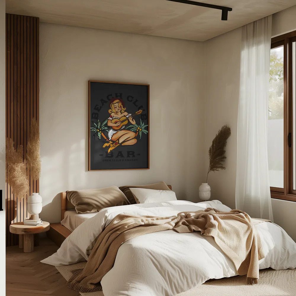 Beach Club.png - Stretched Canvas, Poster or Fine Art Print