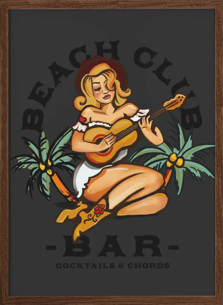 Beach Club.png - Stretched Canvas, Poster or Fine Art Print