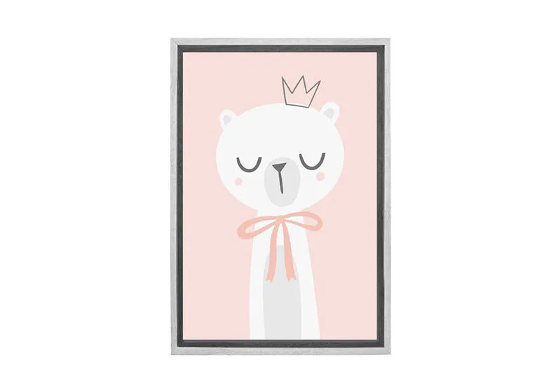 Bear with Crown Pink | Scandinavian Kid's Wall Art Print