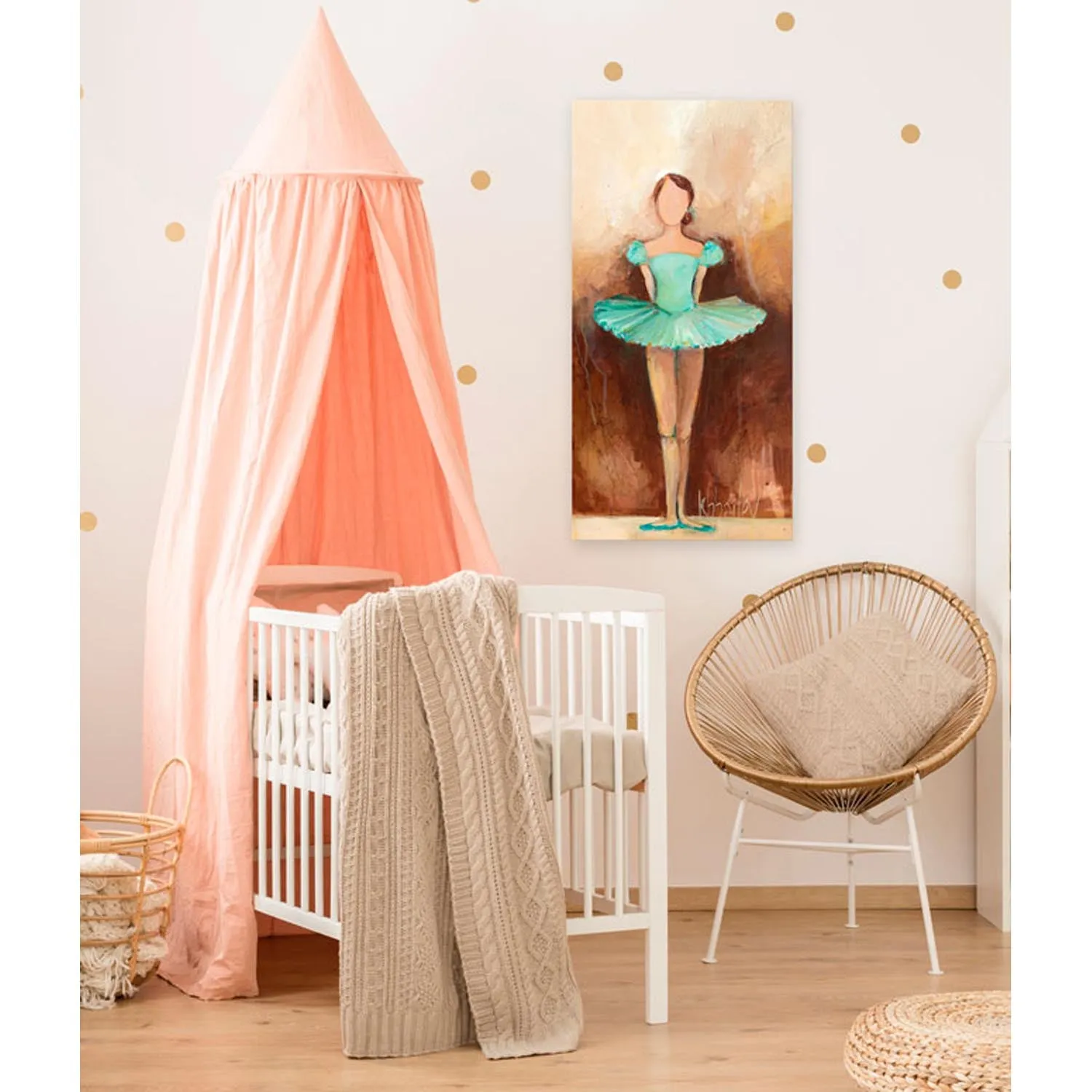 Belle of the Ballet - Green Canvas Wall Art