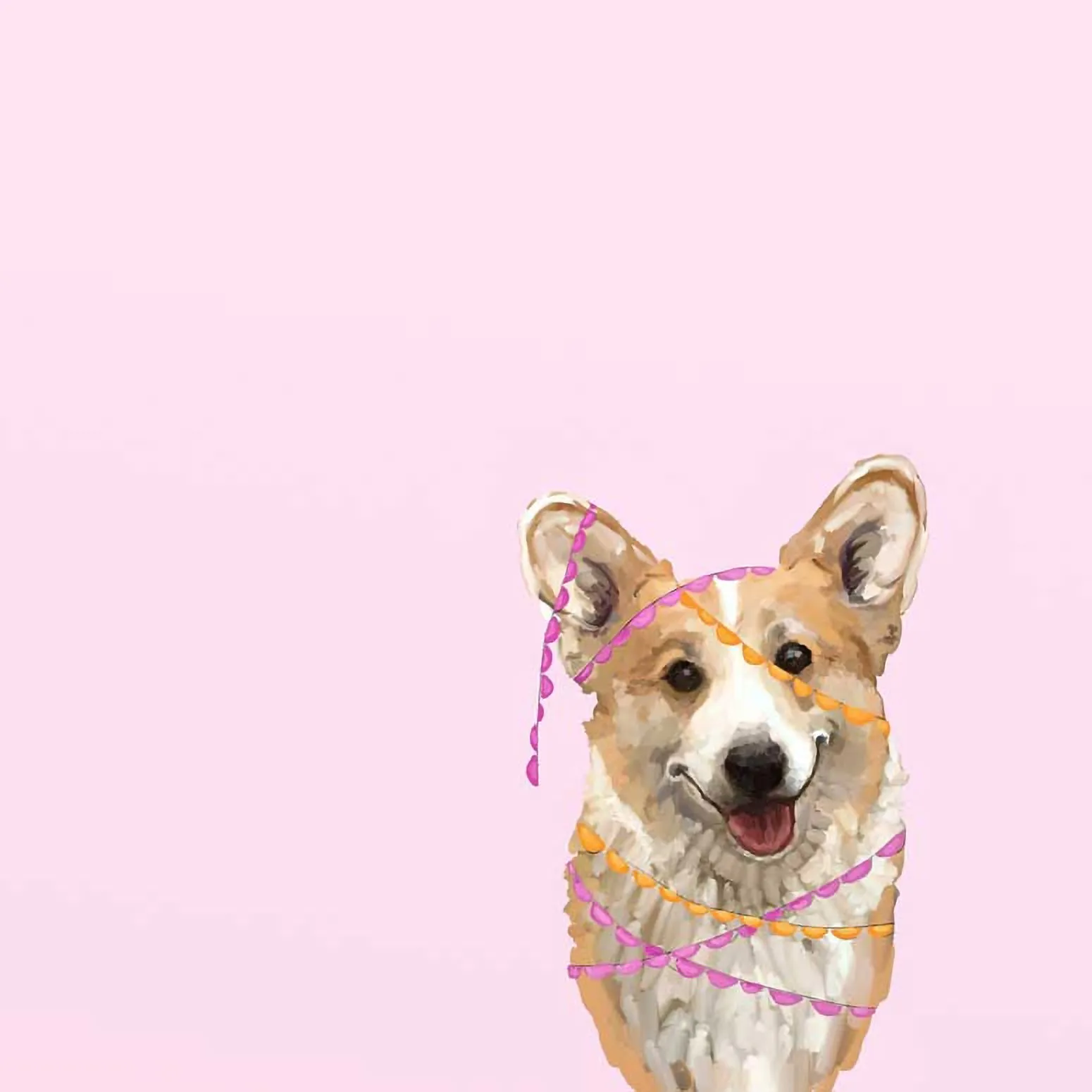 Best Friend - Party Corgi Canvas Wall Art