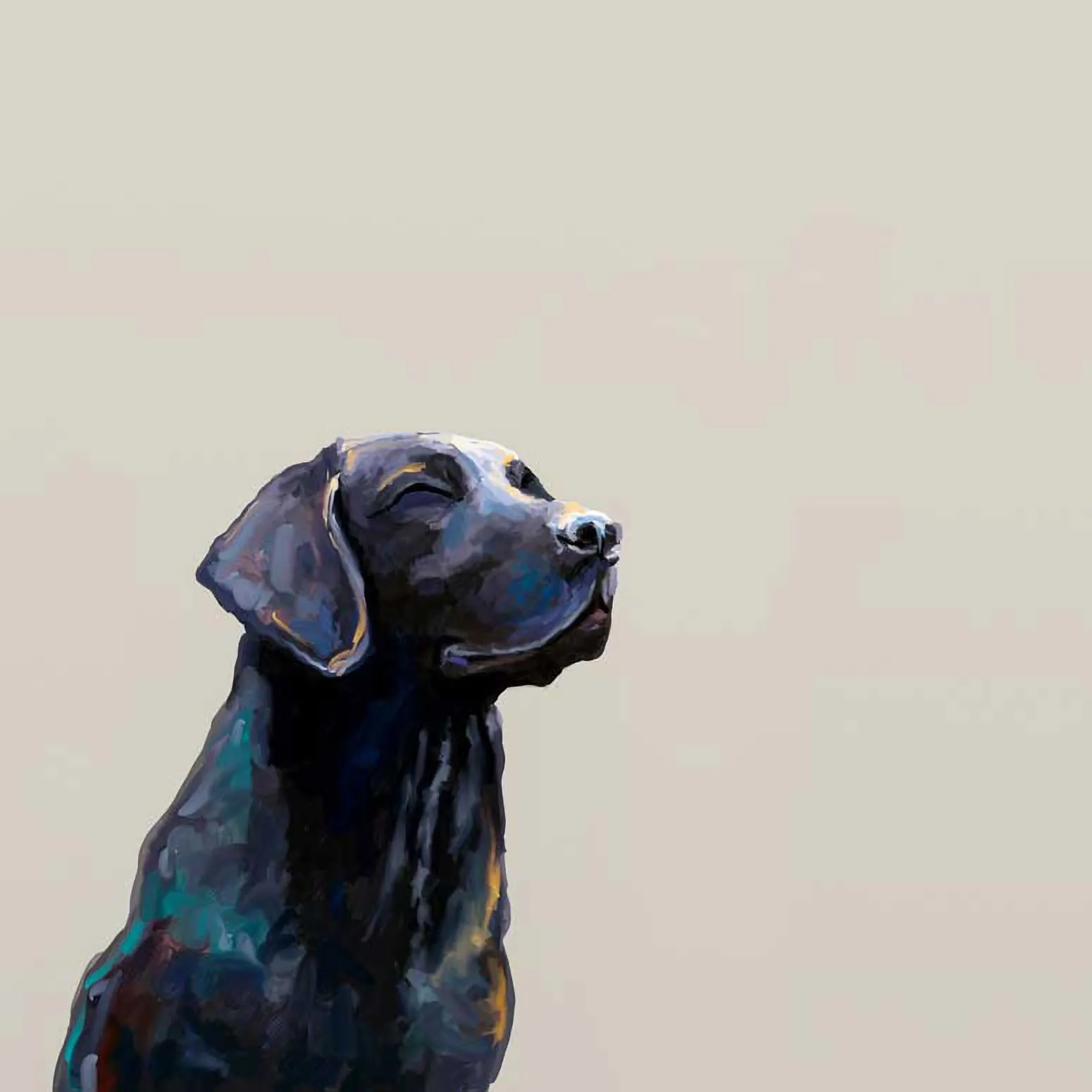 Best Friend - Sunbathing Black Lab Canvas Wall Art