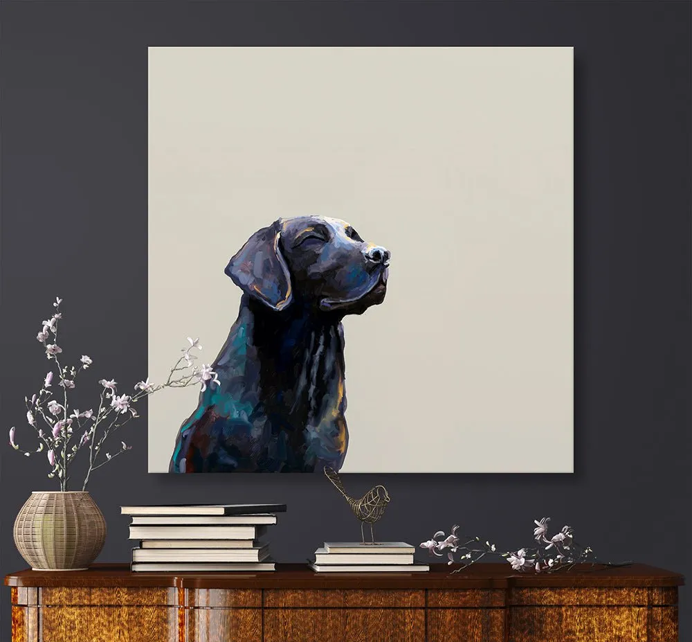 Best Friend - Sunbathing Black Lab Canvas Wall Art