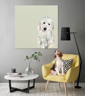 Best Friend - White Golden Doodle Canvas Wall Art