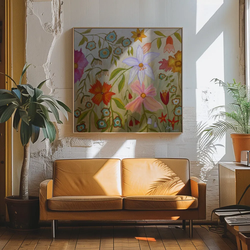 Big Time Spring - Square Stretched Canvas, Poster or Fine Art Print