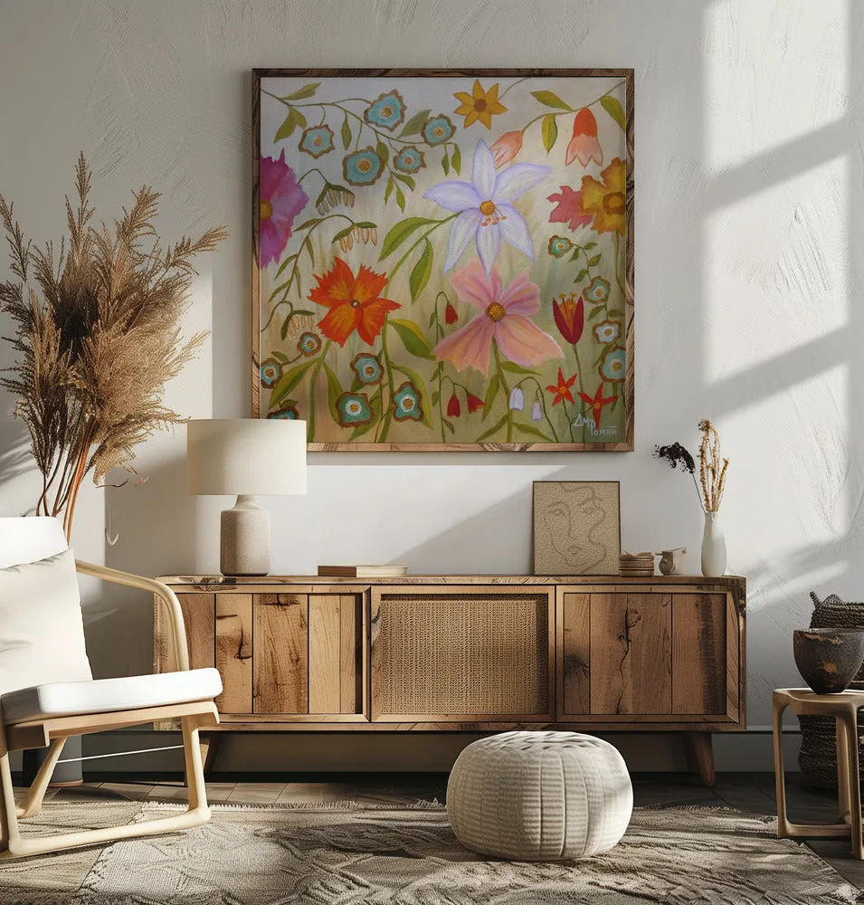 Big Time Spring - Square Stretched Canvas, Poster or Fine Art Print