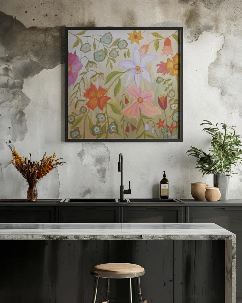 Big Time Spring - Square Stretched Canvas, Poster or Fine Art Print