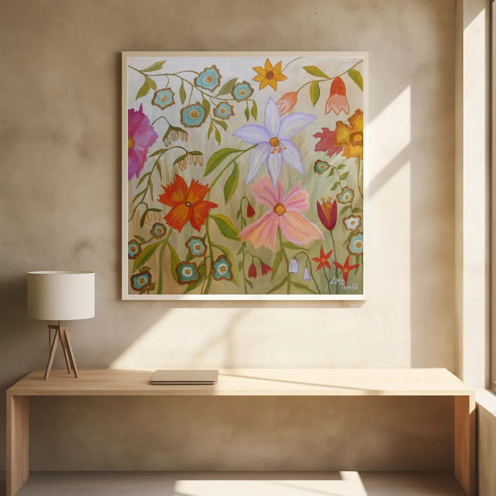 Big Time Spring - Square Stretched Canvas, Poster or Fine Art Print