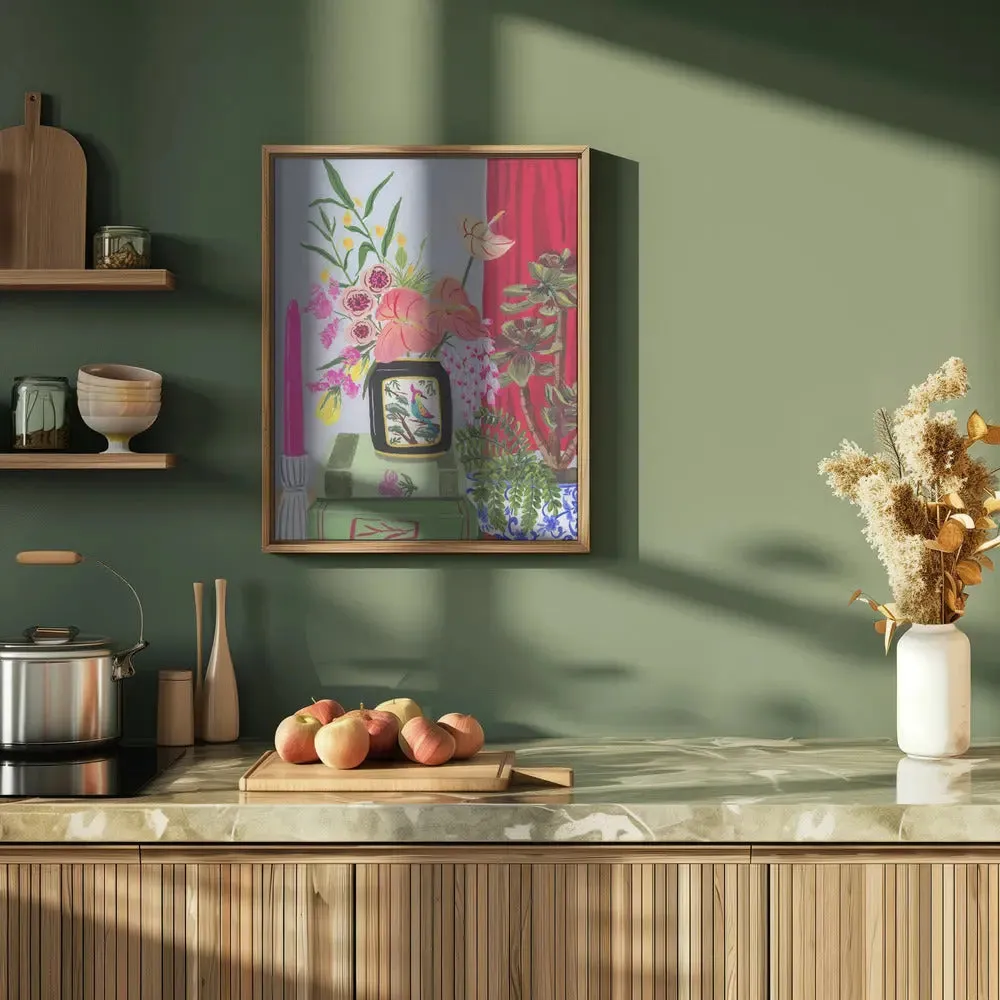 Bird Vase by Sarah Gesek- Stretched Canvas, Poster or Fine Art Print