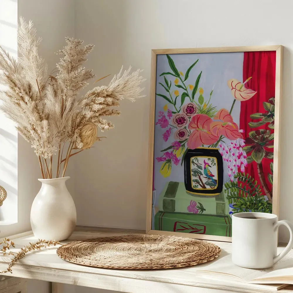 Bird Vase by Sarah Gesek- Stretched Canvas, Poster or Fine Art Print