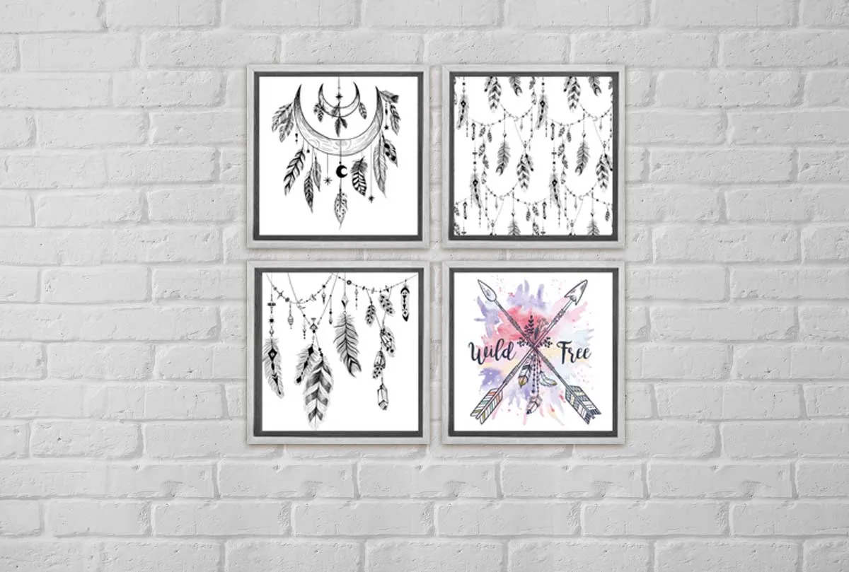 Black and White Dreamcatcher 2 | Canvas Wall Art Print