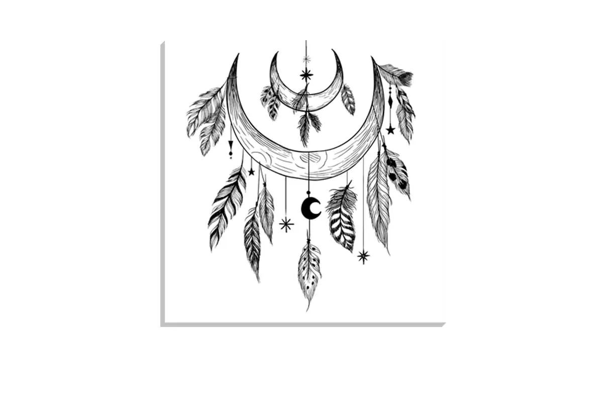 Black and White Dreamcatcher 2 | Canvas Wall Art Print