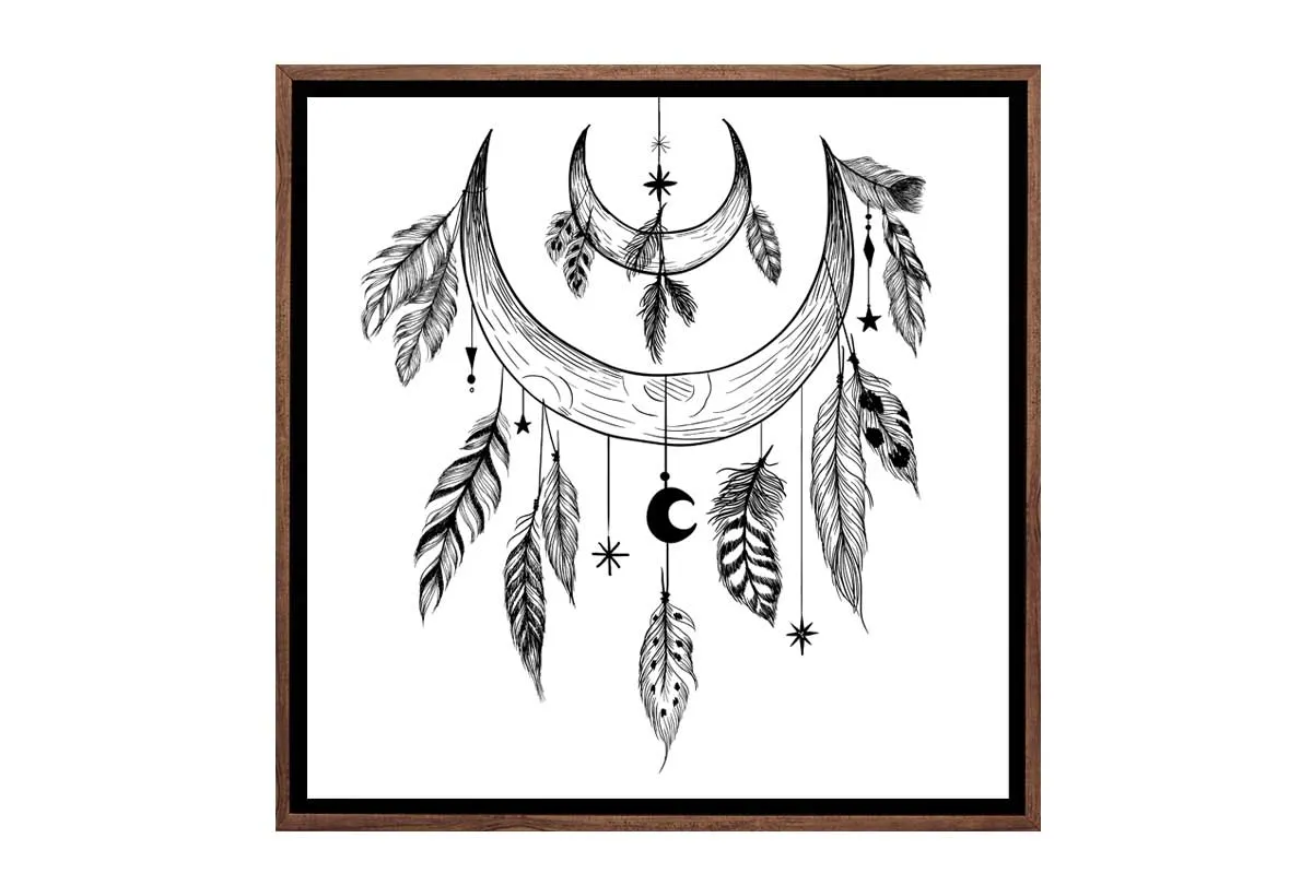 Black and White Dreamcatcher 2 | Canvas Wall Art Print