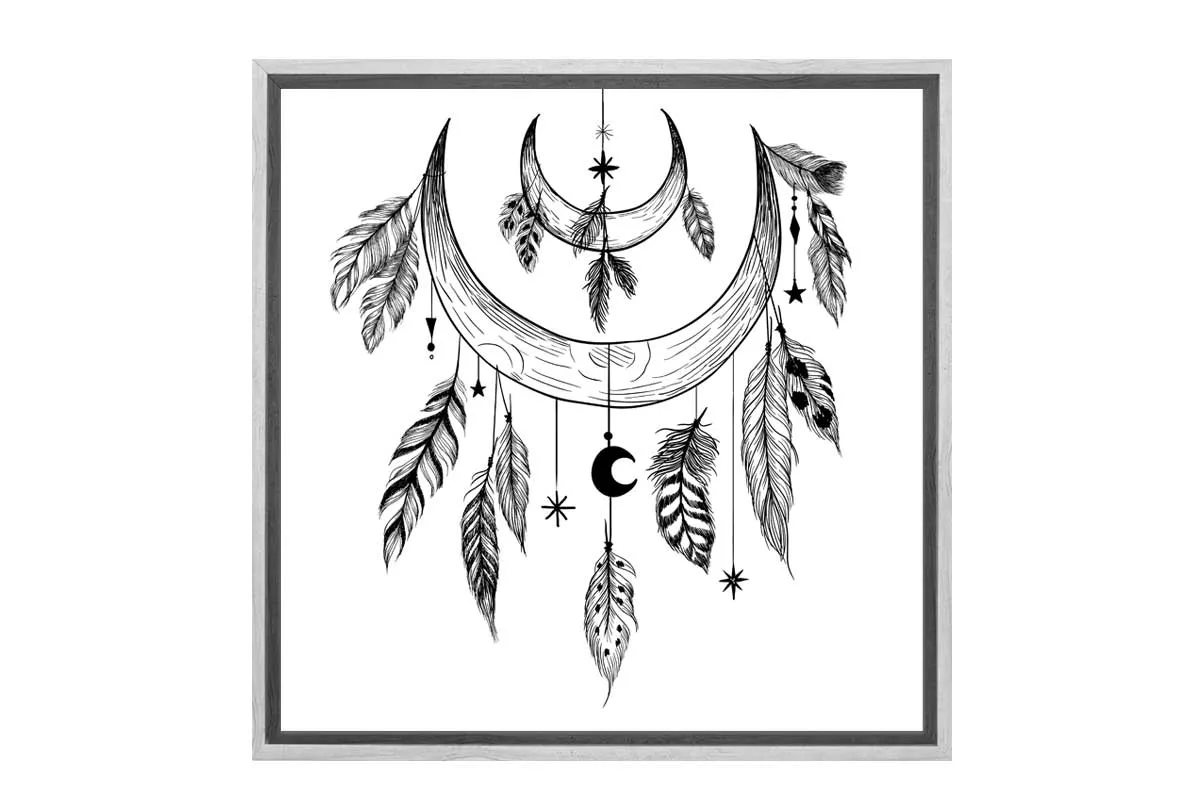 Black and White Dreamcatcher 2 | Canvas Wall Art Print