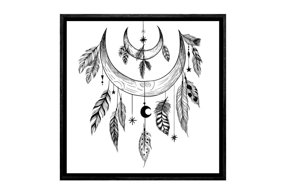 Black and White Dreamcatcher 2 | Canvas Wall Art Print