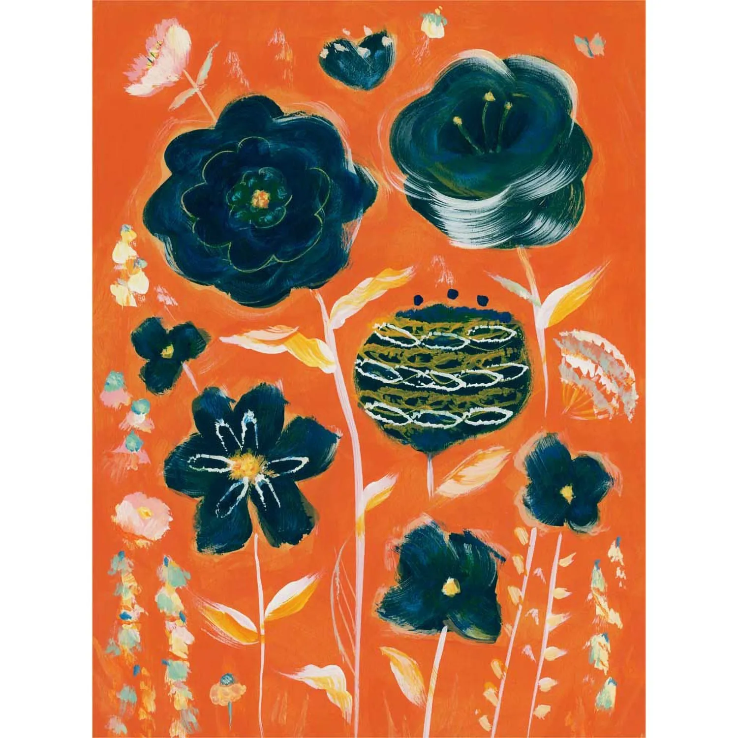 Blue Bouquet Canvas Wall Art
