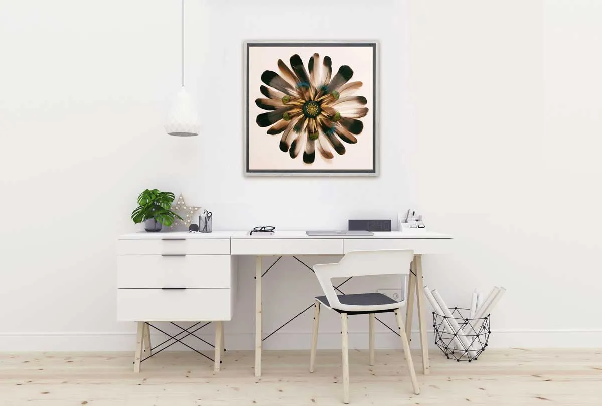 Boho Feather Mandala | Canvas Wall Art Print