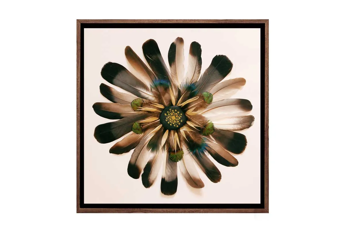 Boho Feather Mandala | Canvas Wall Art Print