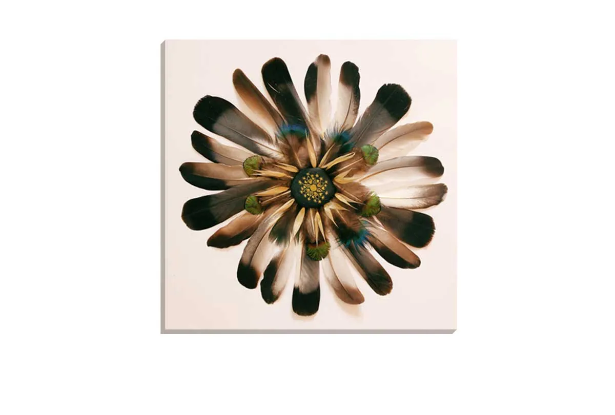 Boho Feather Mandala | Canvas Wall Art Print