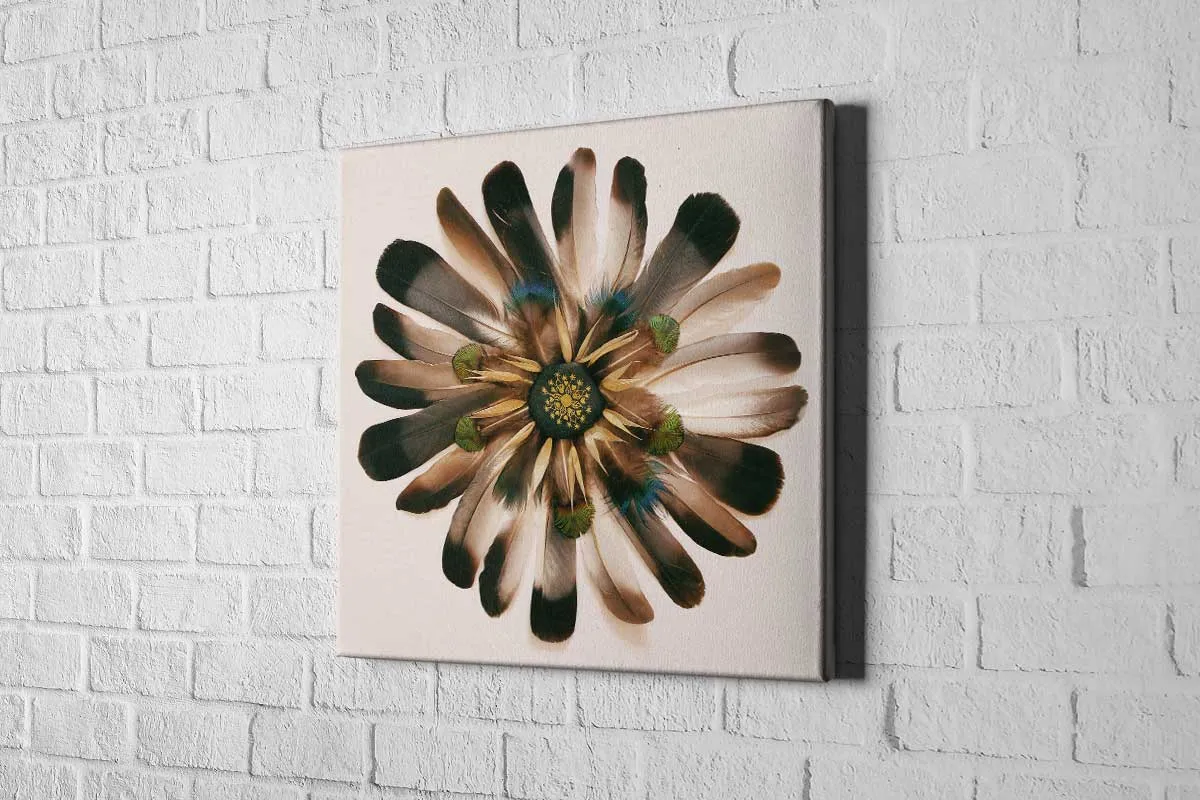 Boho Feather Mandala | Canvas Wall Art Print