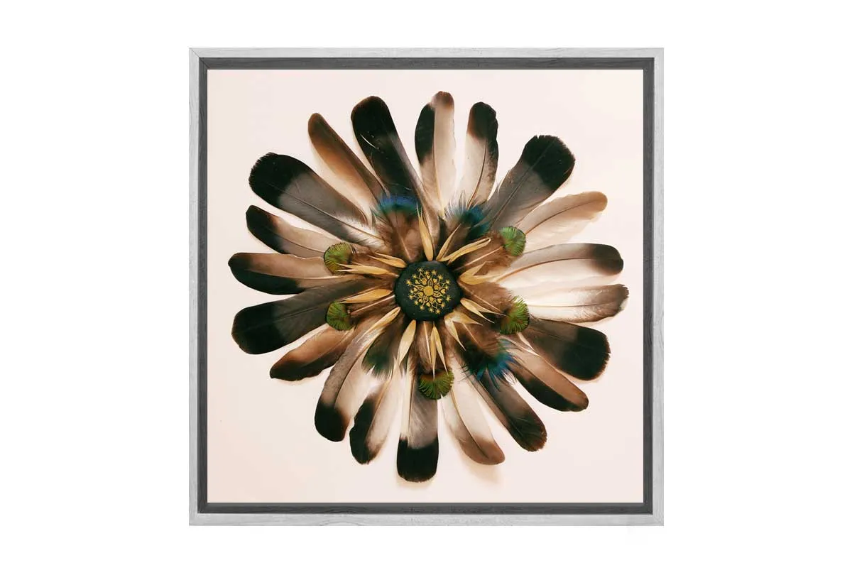 Boho Feather Mandala | Canvas Wall Art Print