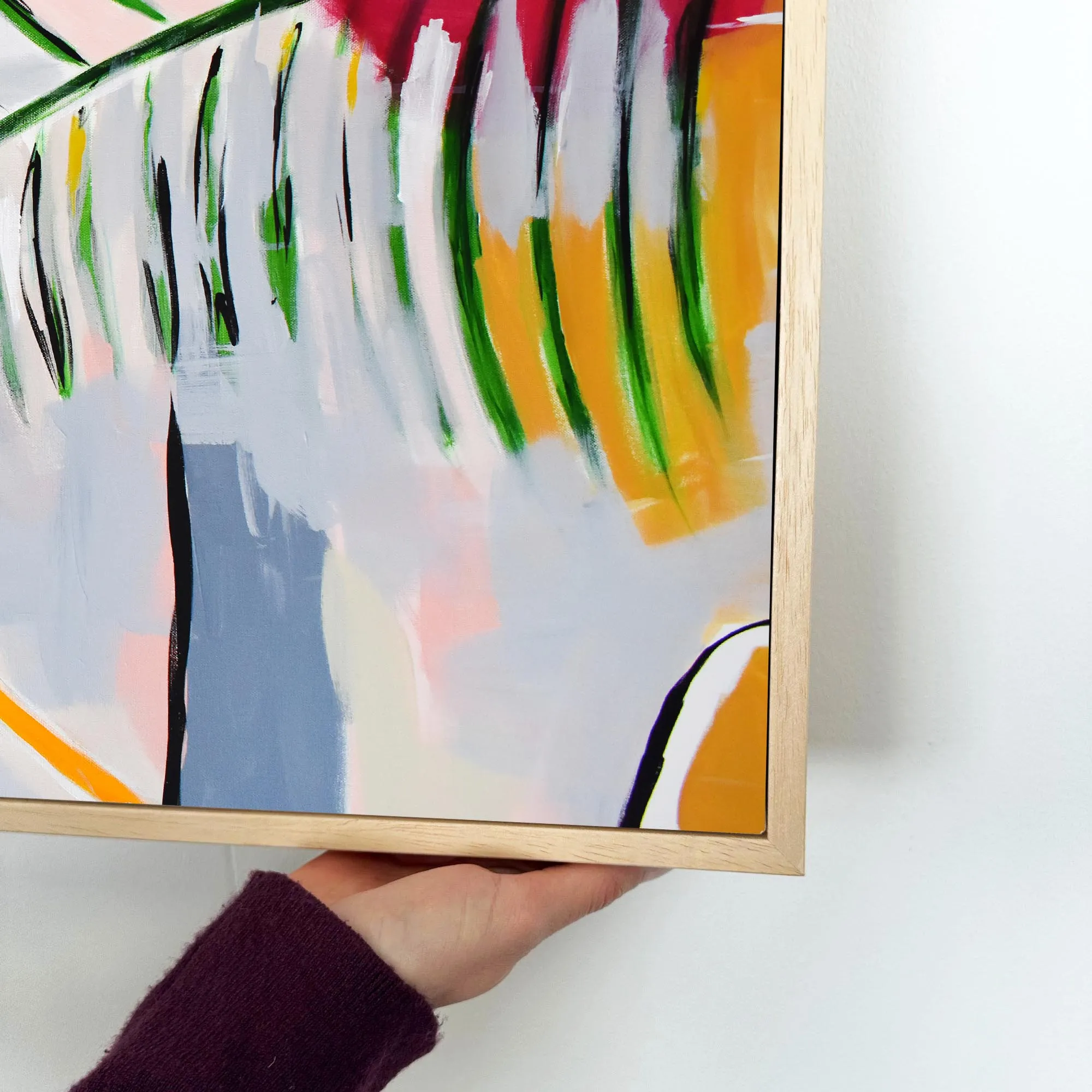 Botanical Abstract Leaf Framed Canvas