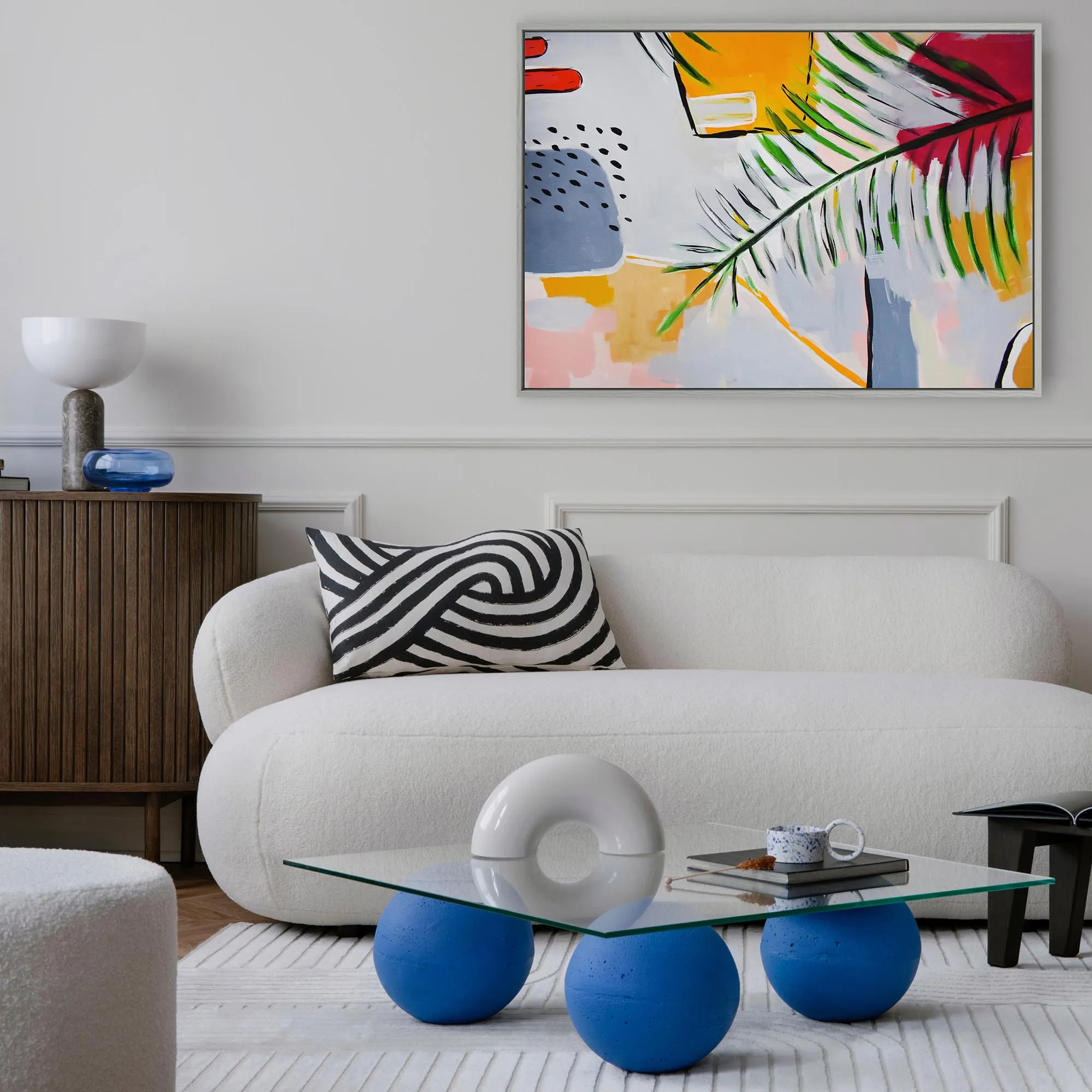 Botanical Abstract Leaf Framed Canvas