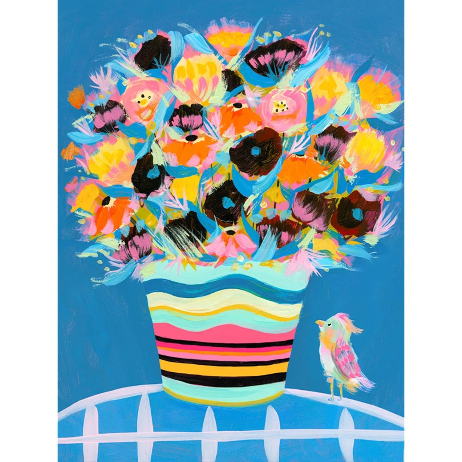 Bouquet Blue Parrot Canvas Wall Art