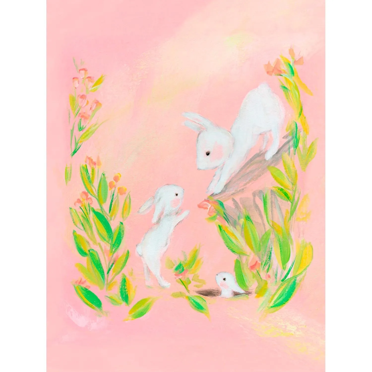 Bunny Family Canvas Wall Art