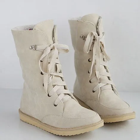 Candy Color Round Toe Lace Up Half Martin Boots