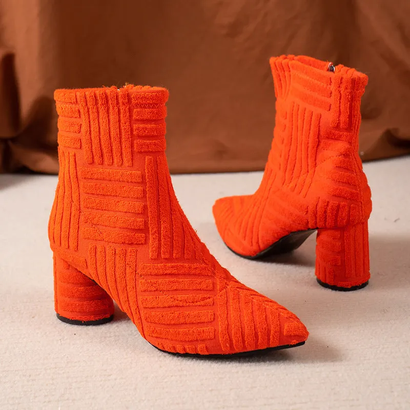 Casual Thick-heeled High-heeled Pointed Boots