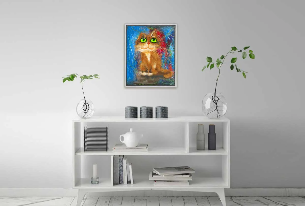 Cat Series | Green Eyes | Canvas Wall Art Print