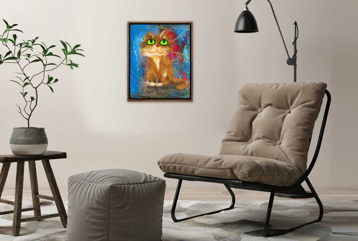 Cat Series | Green Eyes | Canvas Wall Art Print
