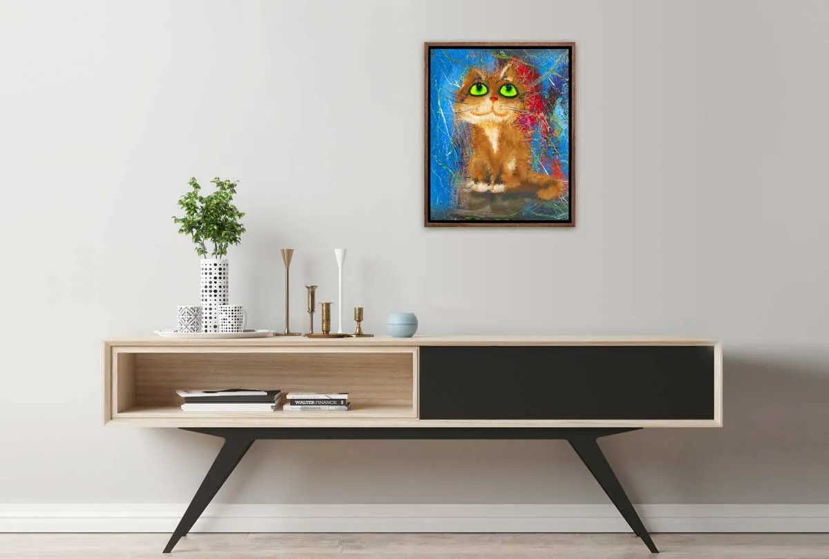 Cat Series | Green Eyes | Canvas Wall Art Print