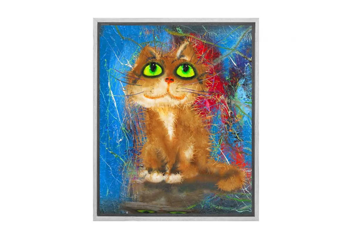 Cat Series | Green Eyes | Canvas Wall Art Print